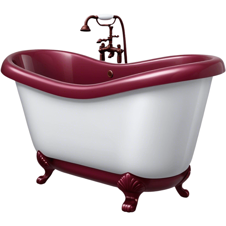 realistic burgundy bathtub emoji