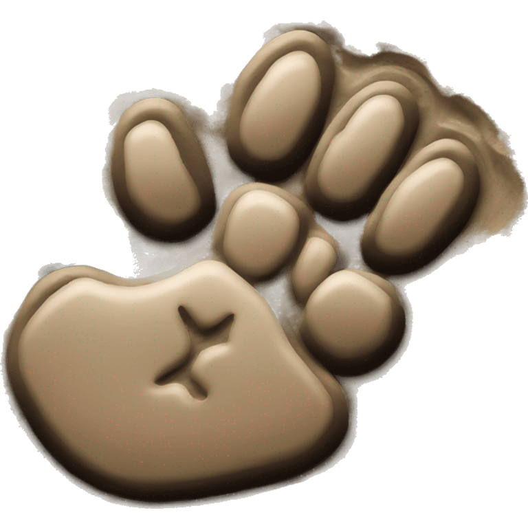 dog paw imprint in mud emoji