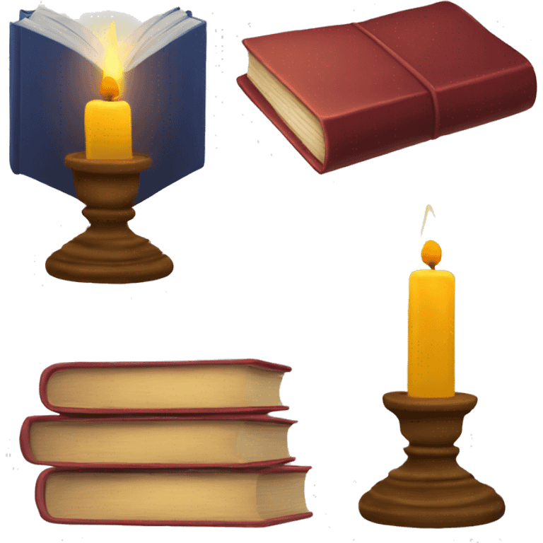 Books and a candle  emoji