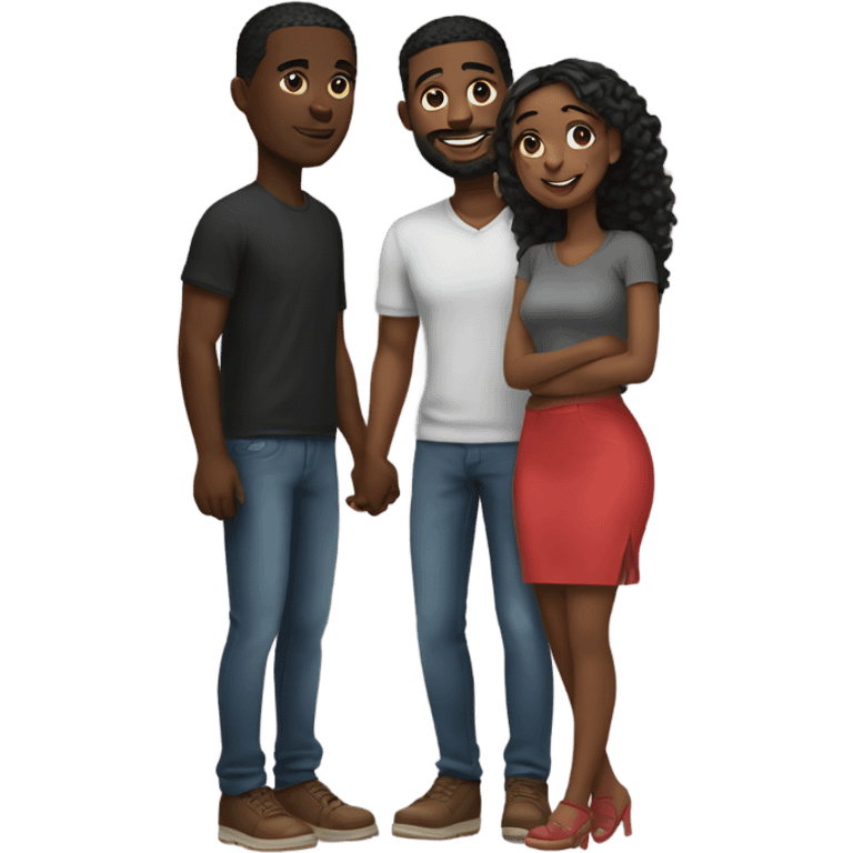 Realistic black couple in love  emoji