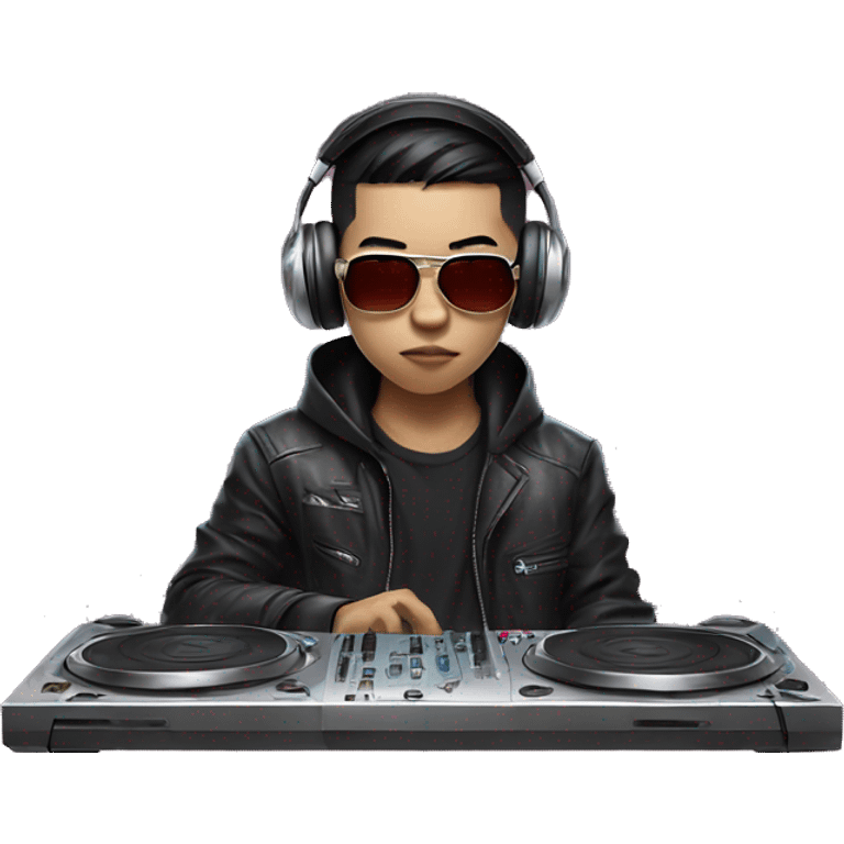 cyberpunk DJ, asian boy emoji