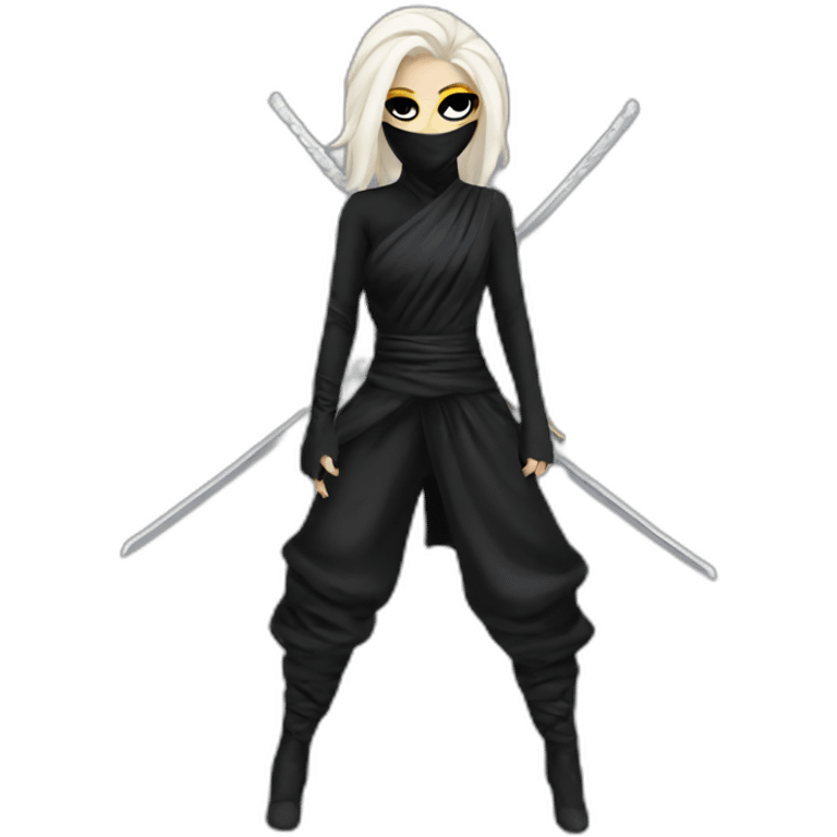 LadyGaga dress like A ninja emoji