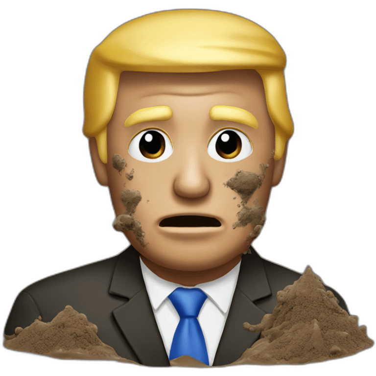 Donald Trump covered in mud emoji