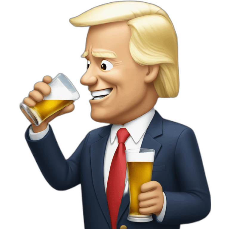 Trump drinking joe biden emoji