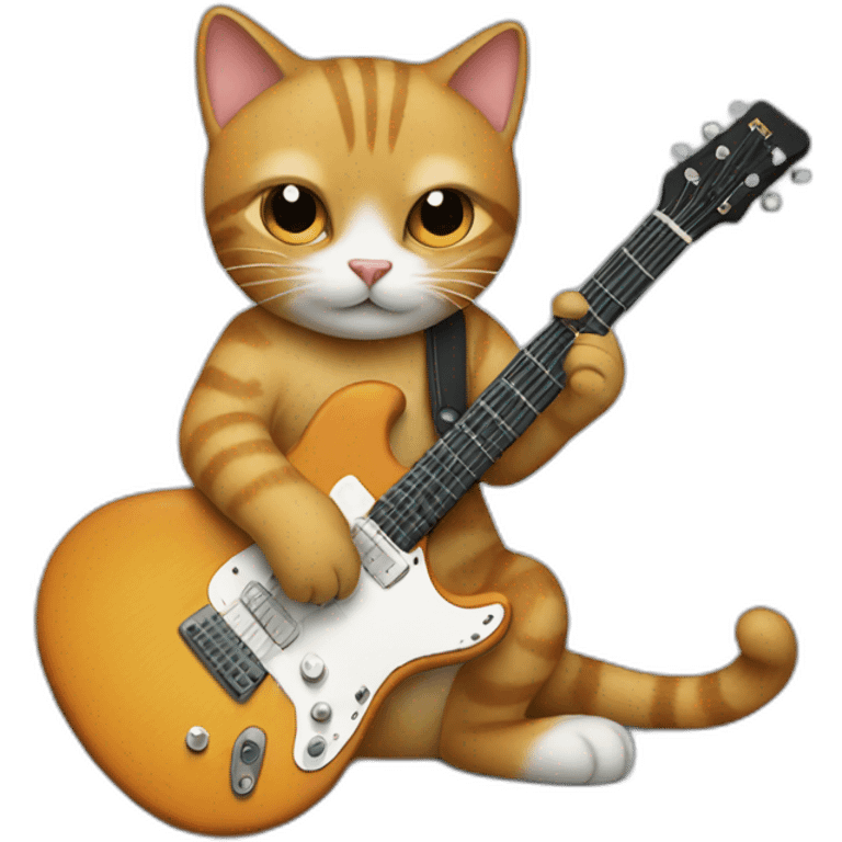 Cat playing guitar emoji