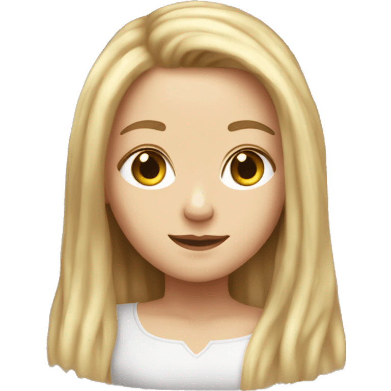 White girl long hair box glowed emoji