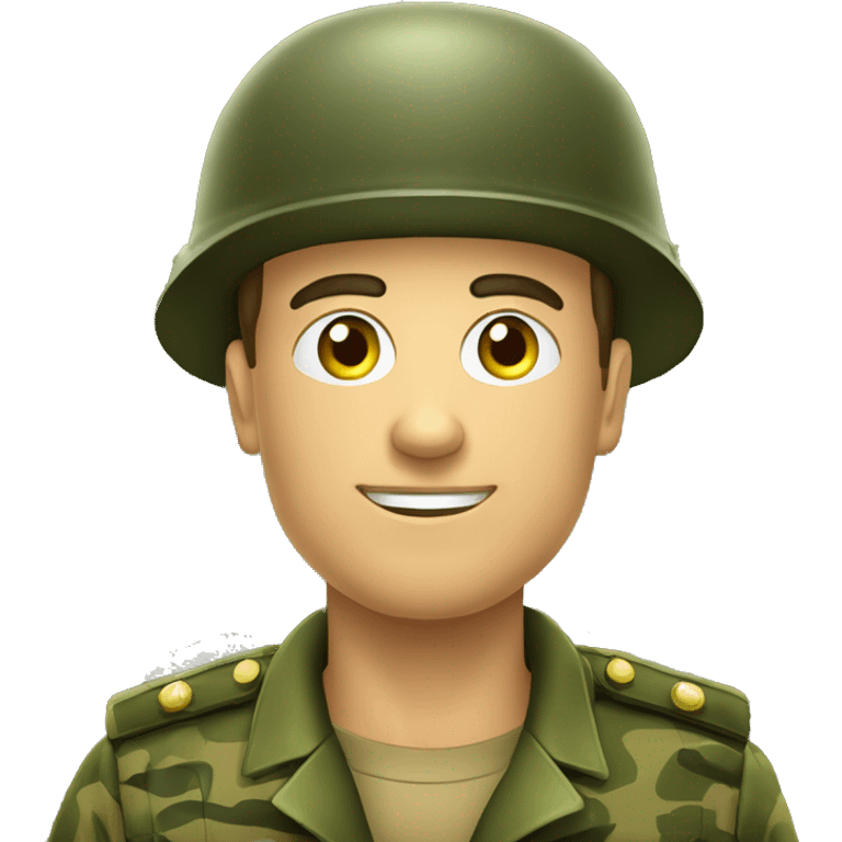 crie um emoji de um militar do exercito brasileiro com o camuflado típico emoji