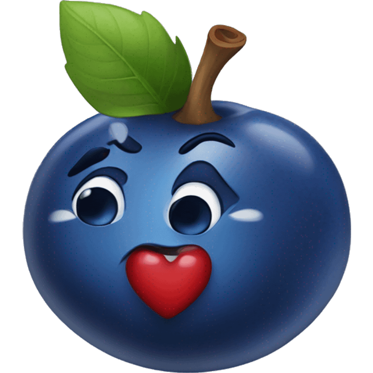 Blueberry with red heart emoji