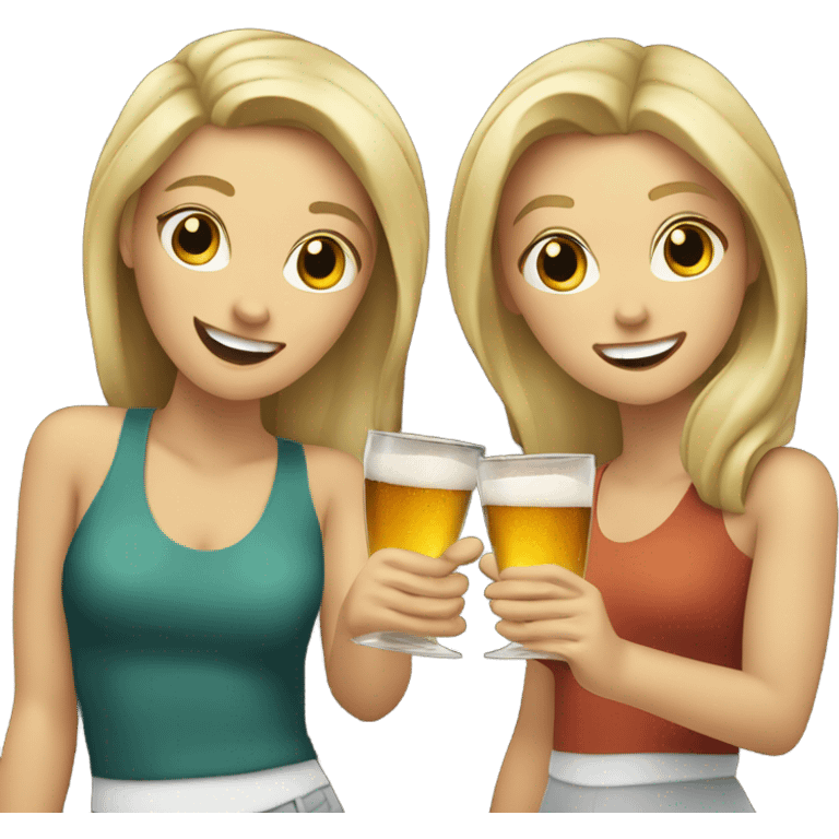 two white girls cheers shots of alcohol emoji