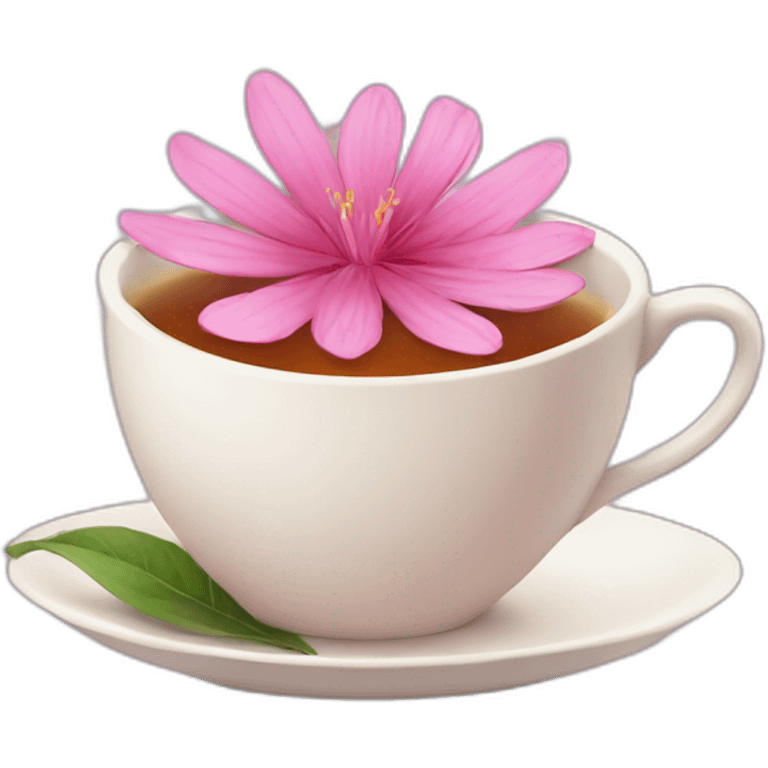 cup of tea pink flower emoji