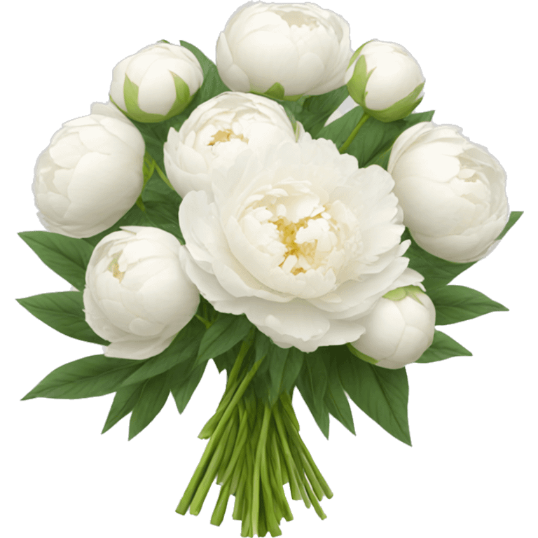 White peonies bouquet  emoji