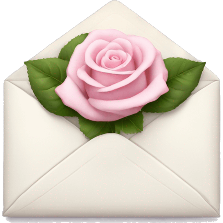 White envelope with light pink rose emoji