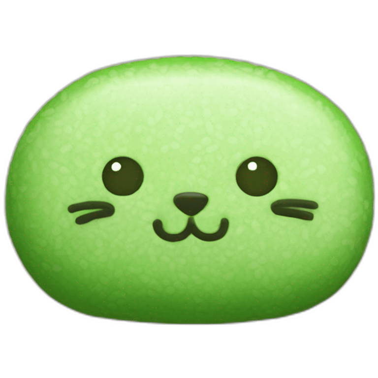 green rice cake mochi cat emoji