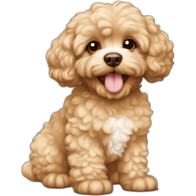 Curly Fur, Light blonde, Light Brown ears, Cavapoo emoji