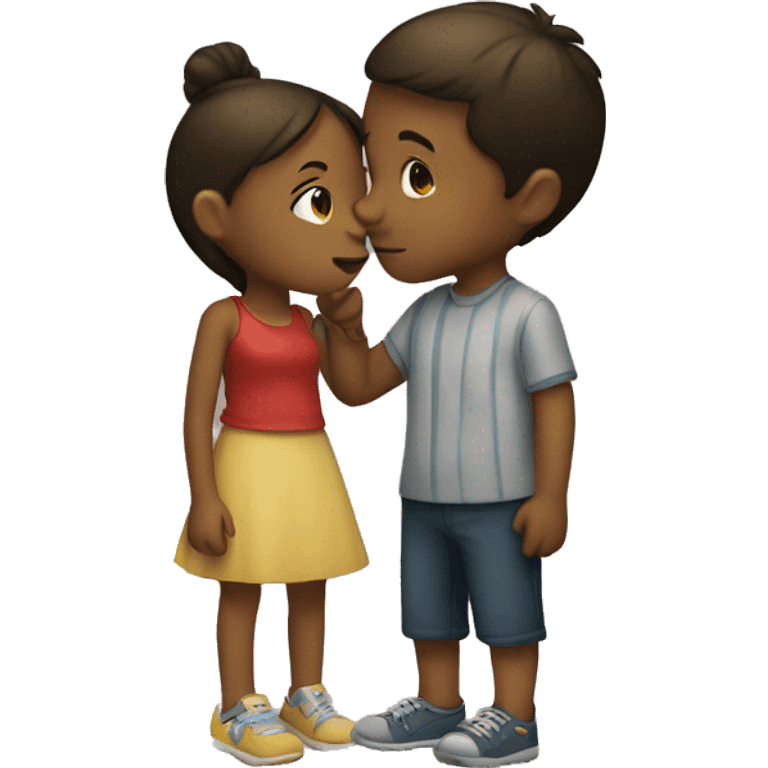 girl and boy kissing emoji