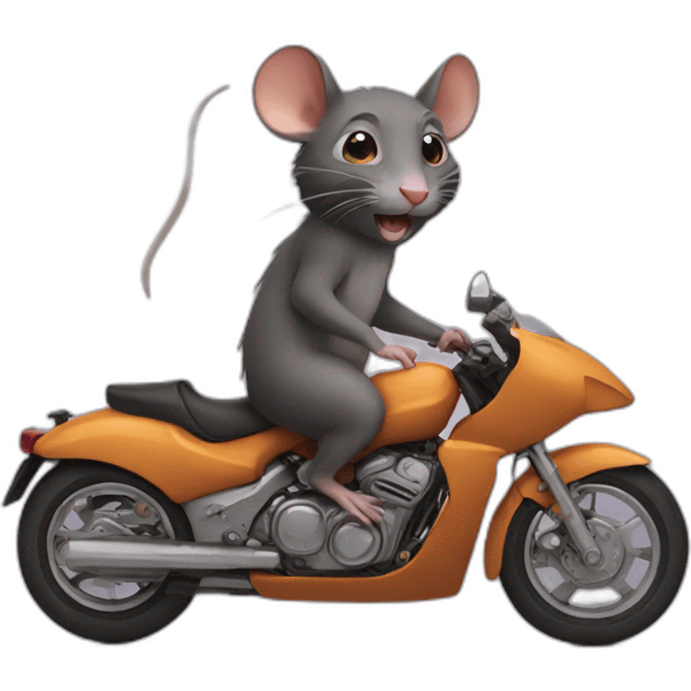 Rat riding a cat emoji