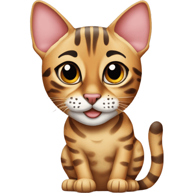 bengal cat with heart shaped eyes  emoji