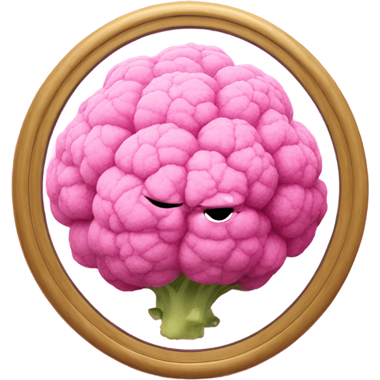 pink cauliflower looking in mirror emoji