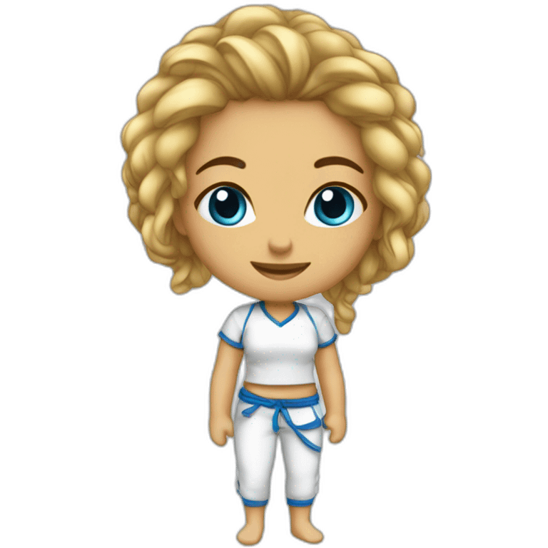 Fille métisse capoeiriste corde bleu emoji