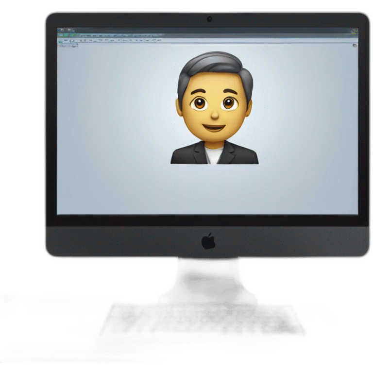 Computer with the video meeting on it emoji