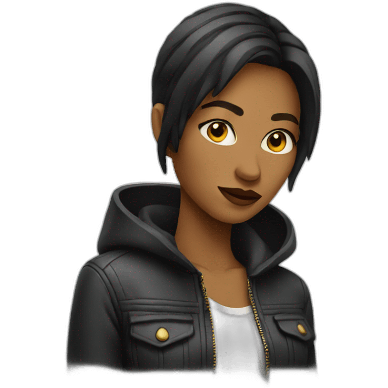 cool looking woman emoji