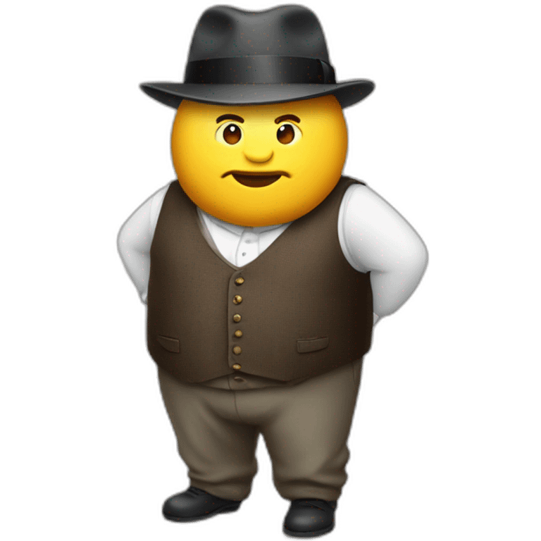 fat man with trilby wearing a waistcoat emoji