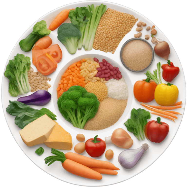 A large plate of healthy food emoji