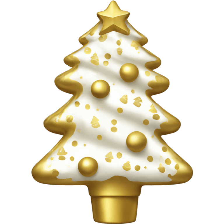 Gold and white christmas tree emoji