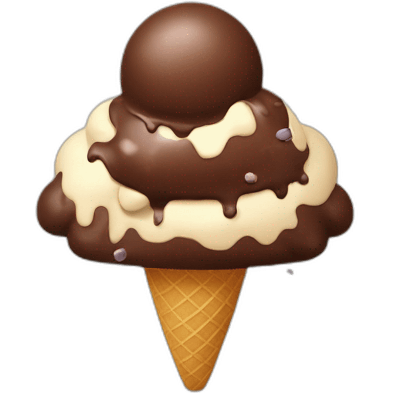 Big-smelly-chocolate-ice-cream-with-flys emoji