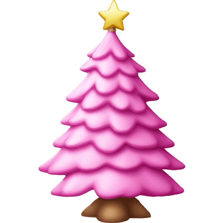 Realistic pink Christmas tree emoji