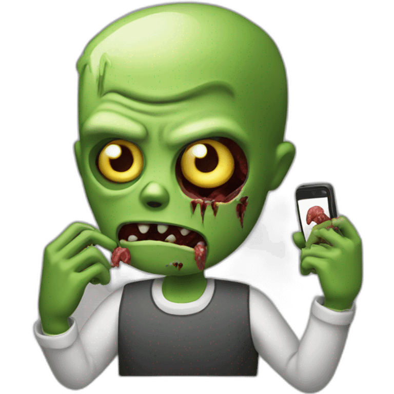 A zombie using his phone emoji