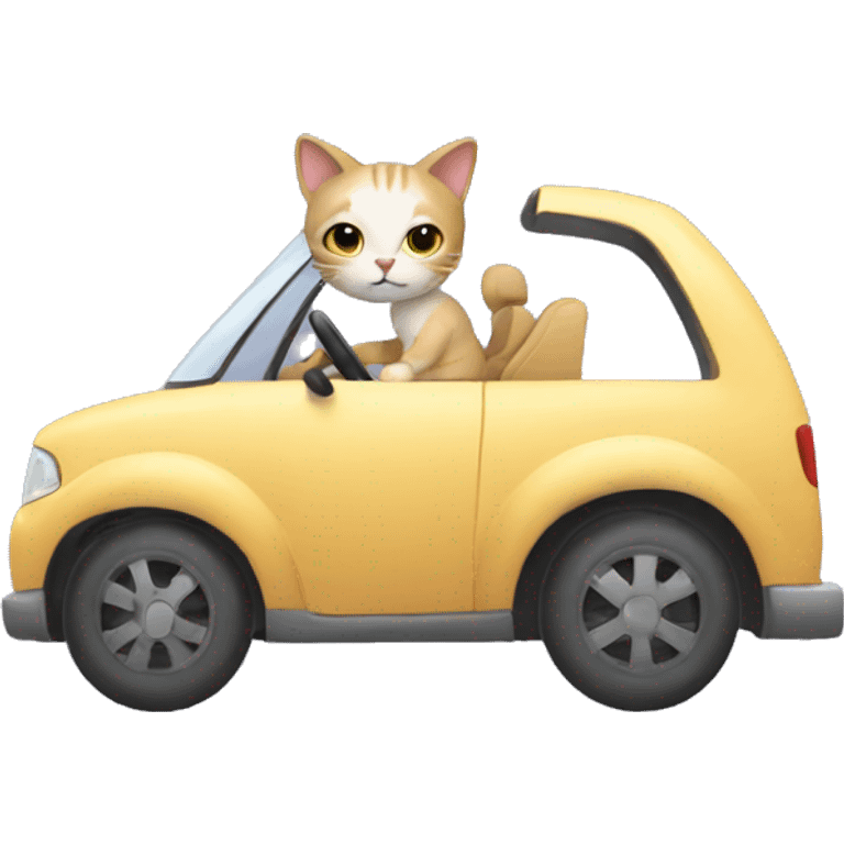 Cat driving a car emoji