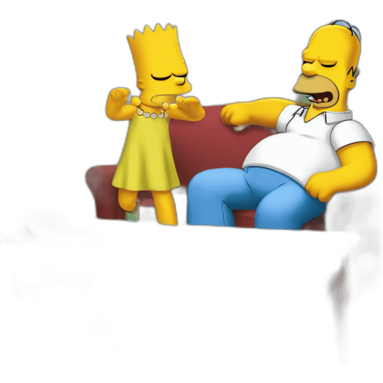 Homer Simpson slapping Bart Simpson emoji