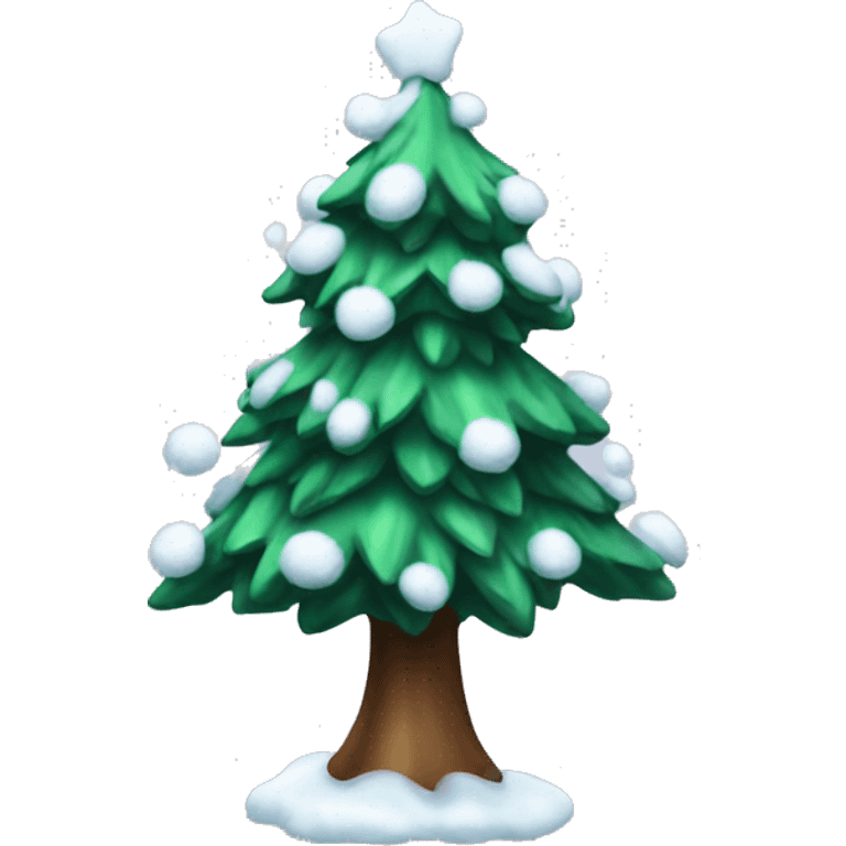 Christmas tree with snow on it emoji