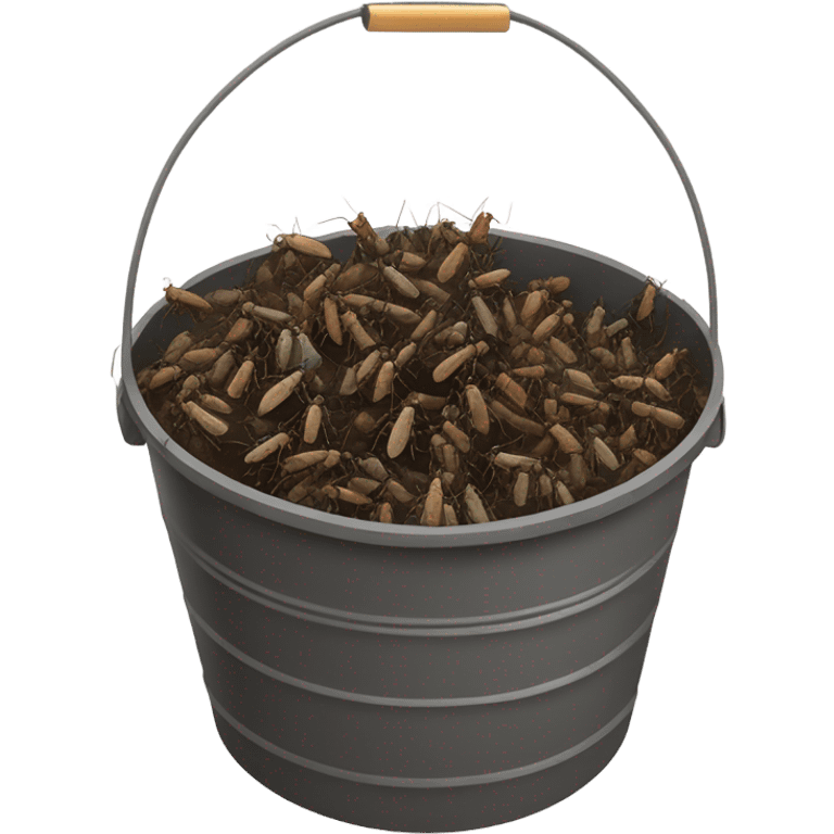 A bucket filled with crickets emoji