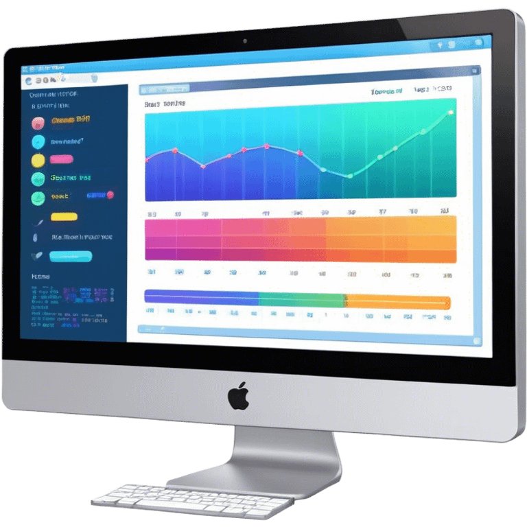 Create an emoji for animation and motion design. Show a computer monitor displaying the animation creation process, with a timeline, keyframes, and motion effects. Use modern, vibrant colors. No emojis or smiley faces. Transparent background. emoji