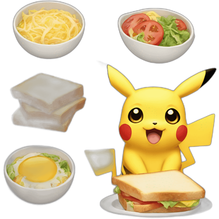 Pikachu saying goodlunch emoji