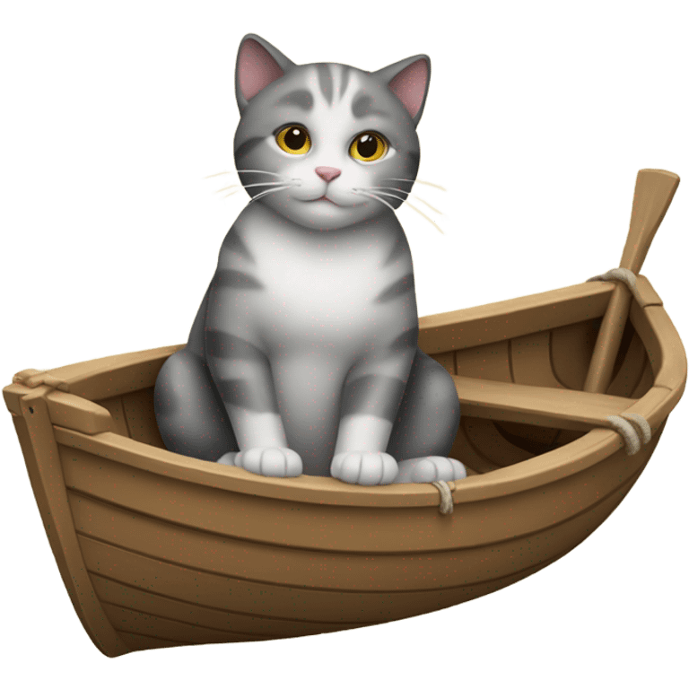 Cat in a boat emoji