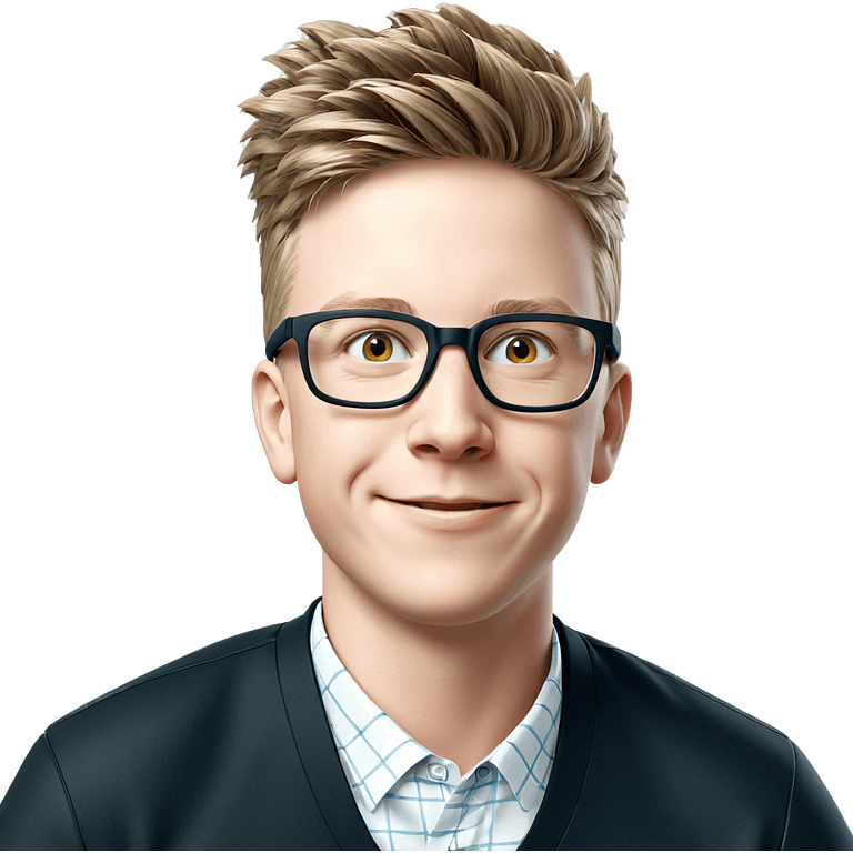 smiling boy in glasses portrait emoji