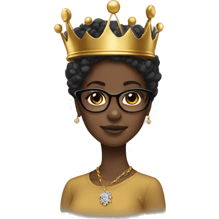 Black girl crown glasses emoji