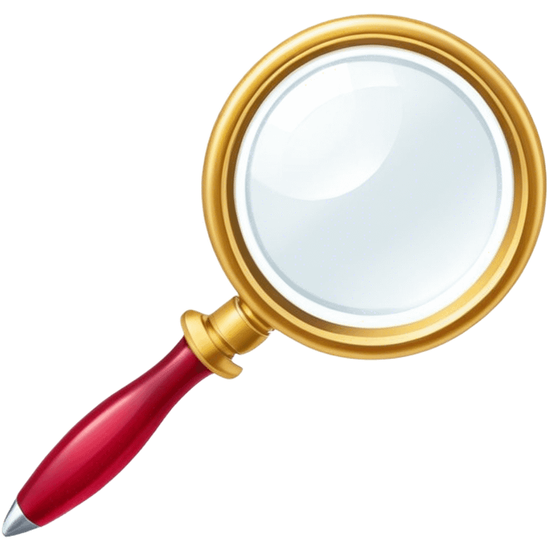 Jewelry art icon. A ring with a golden ruby through magnifying glass and pliers. Minimalistic style, clean lines, transparent background. emoji