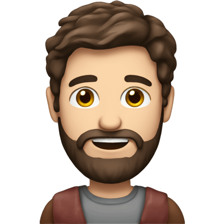 Brunette man with beard loves bacon  emoji