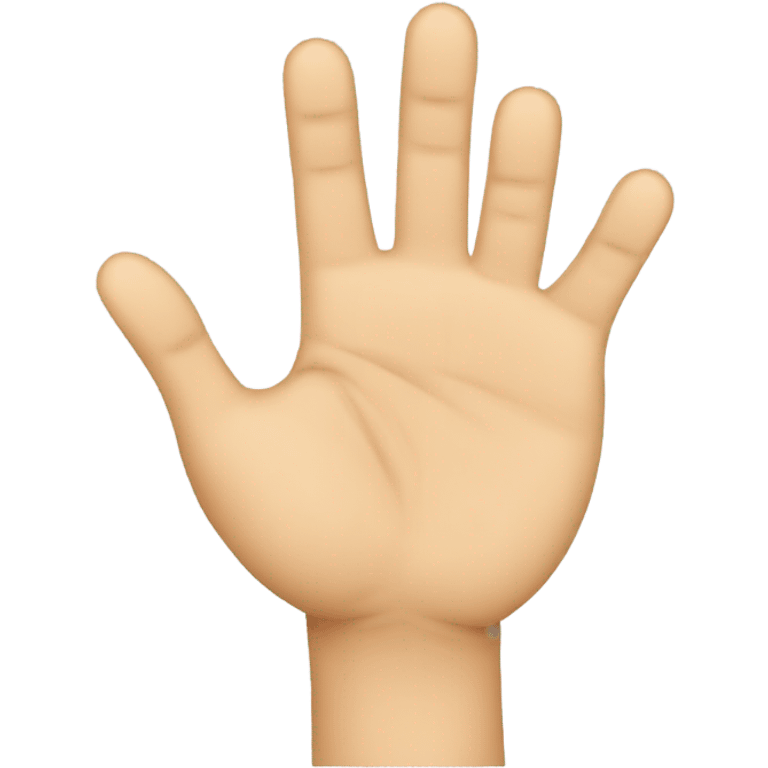 hand sign open palm but the 2,3 and 4 finger are stick to each o emoji