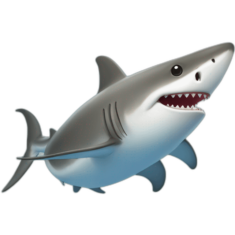 Oiseaux sur un requin emoji