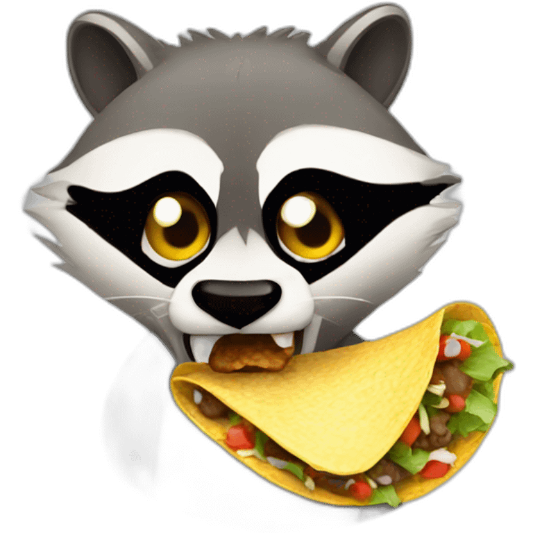 angry raccoon eating taco emoji