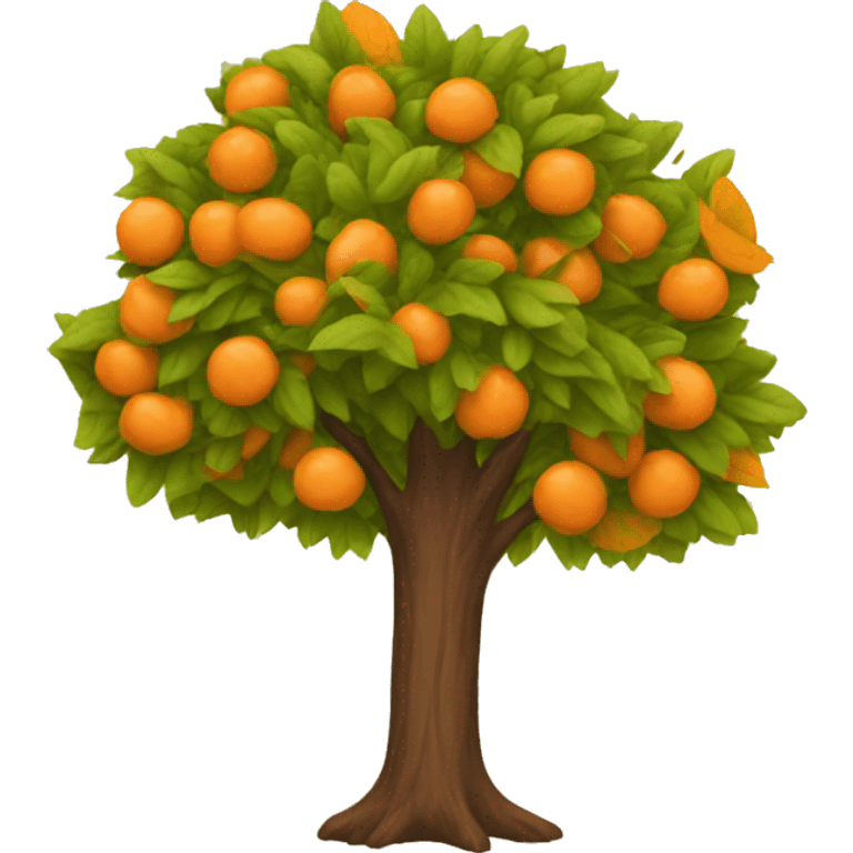 A tree with orange leaves emoji