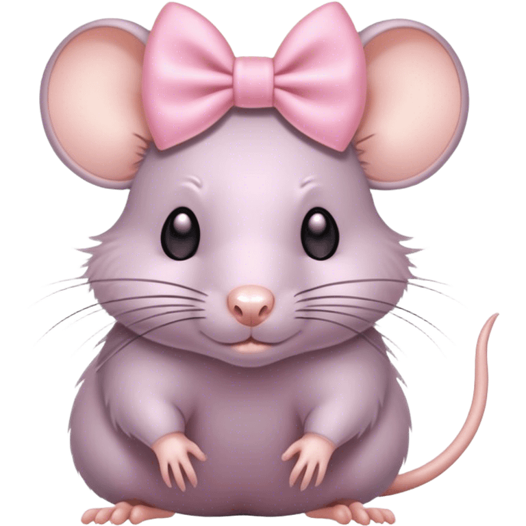 Rat with a light pink bow emoji