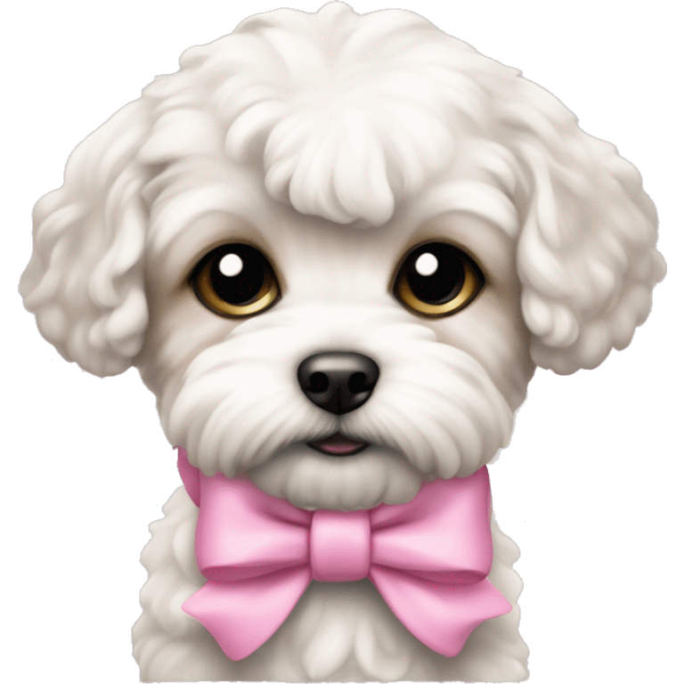 Schichon puppy pink bow emoji