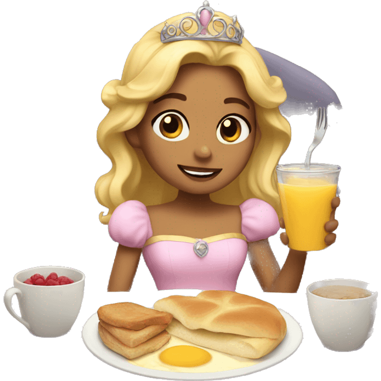 Princess eating breakfast  emoji