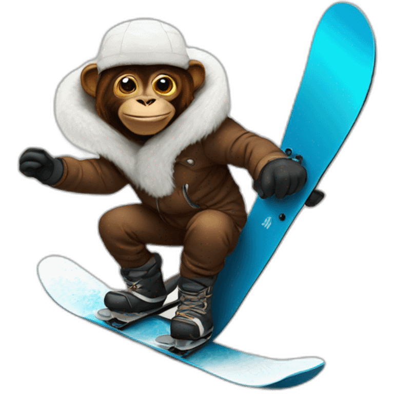 Affe on snowboard emoji